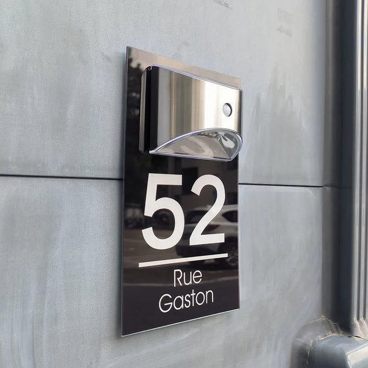 Personalized Solar Modern Door Plaque