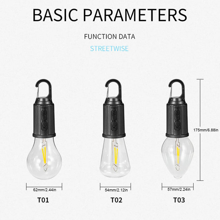 Tragbares wiederaufladbares LED-Campinglicht 