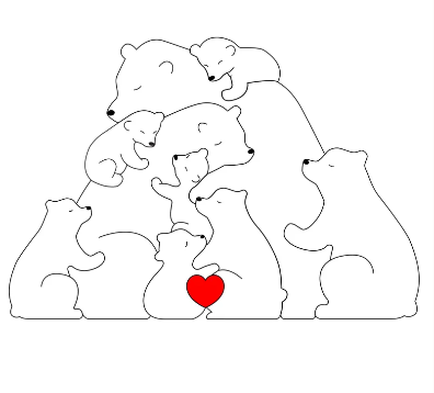 Personalized Wooden Bears Family Puzzle Gifts