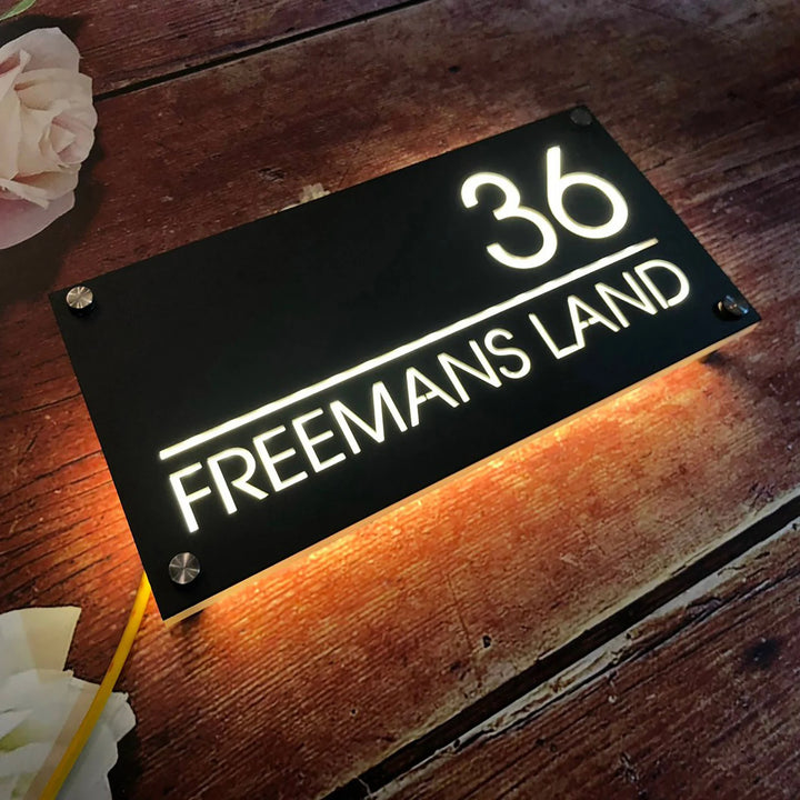 Custom LED House Number Plaque