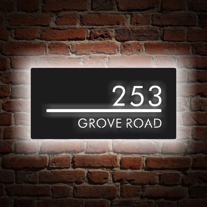 Custom LED House Number Plaque