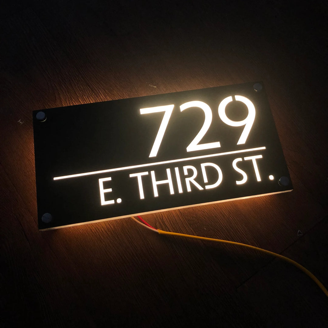 Custom LED House Number Plaque