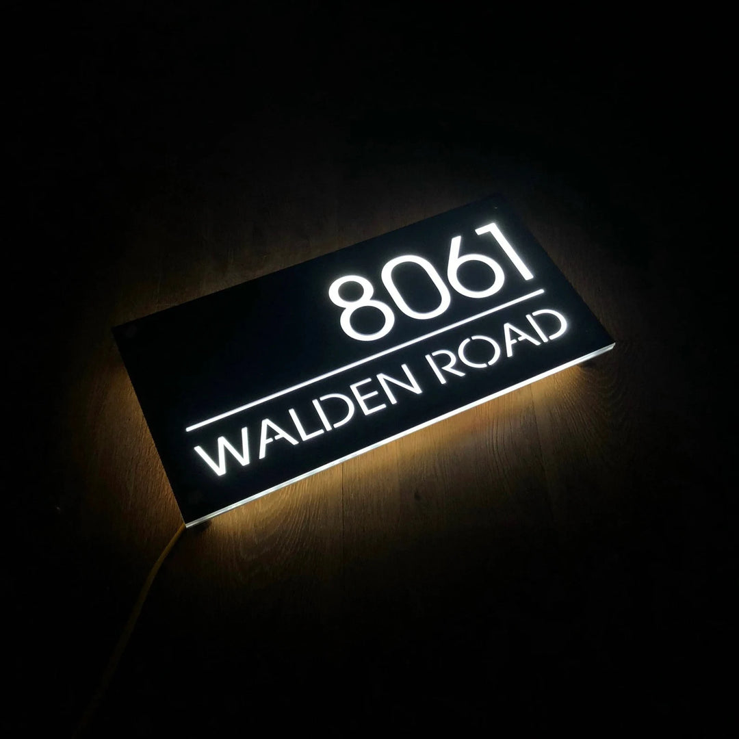 Custom LED House Number Plaque