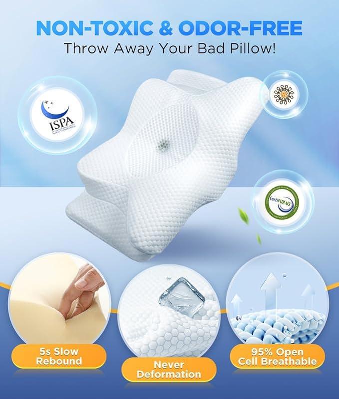 Ergonomic Memory Foam Neck Pillow