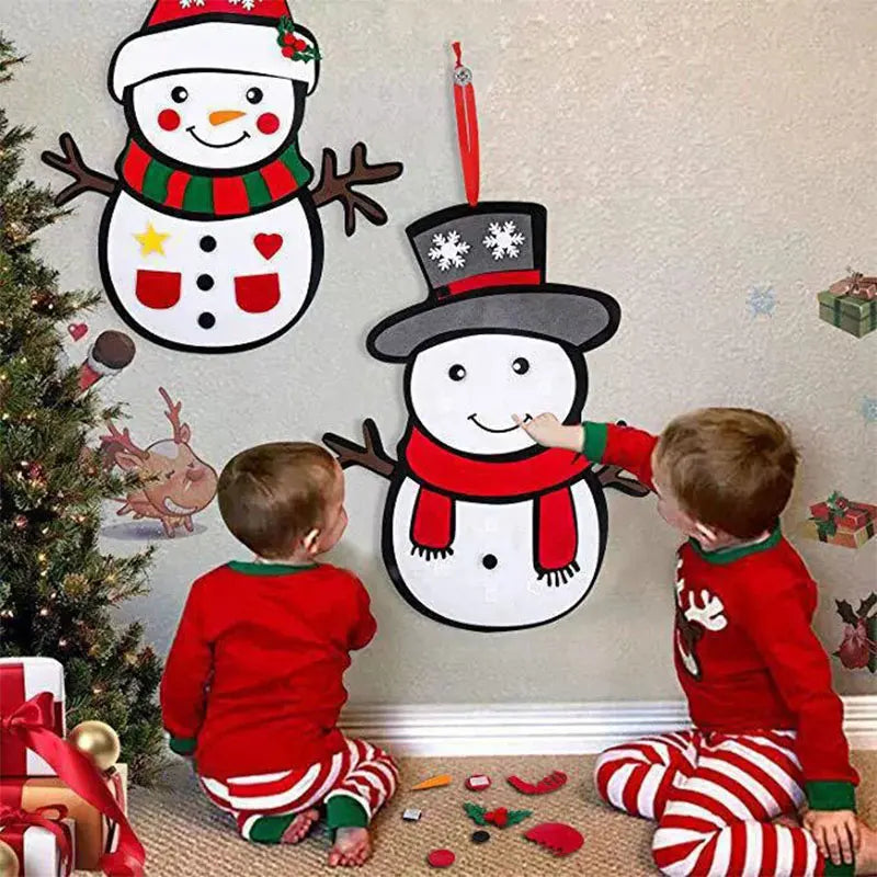 Montessori DIY Felt Snowman Decoration Set