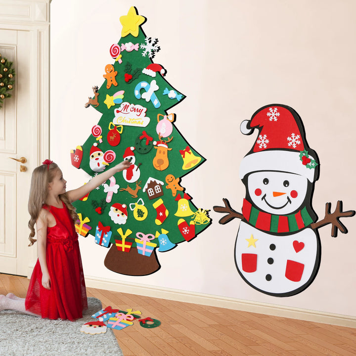 Montessori Diy Felt Christmas Tree + Snowman