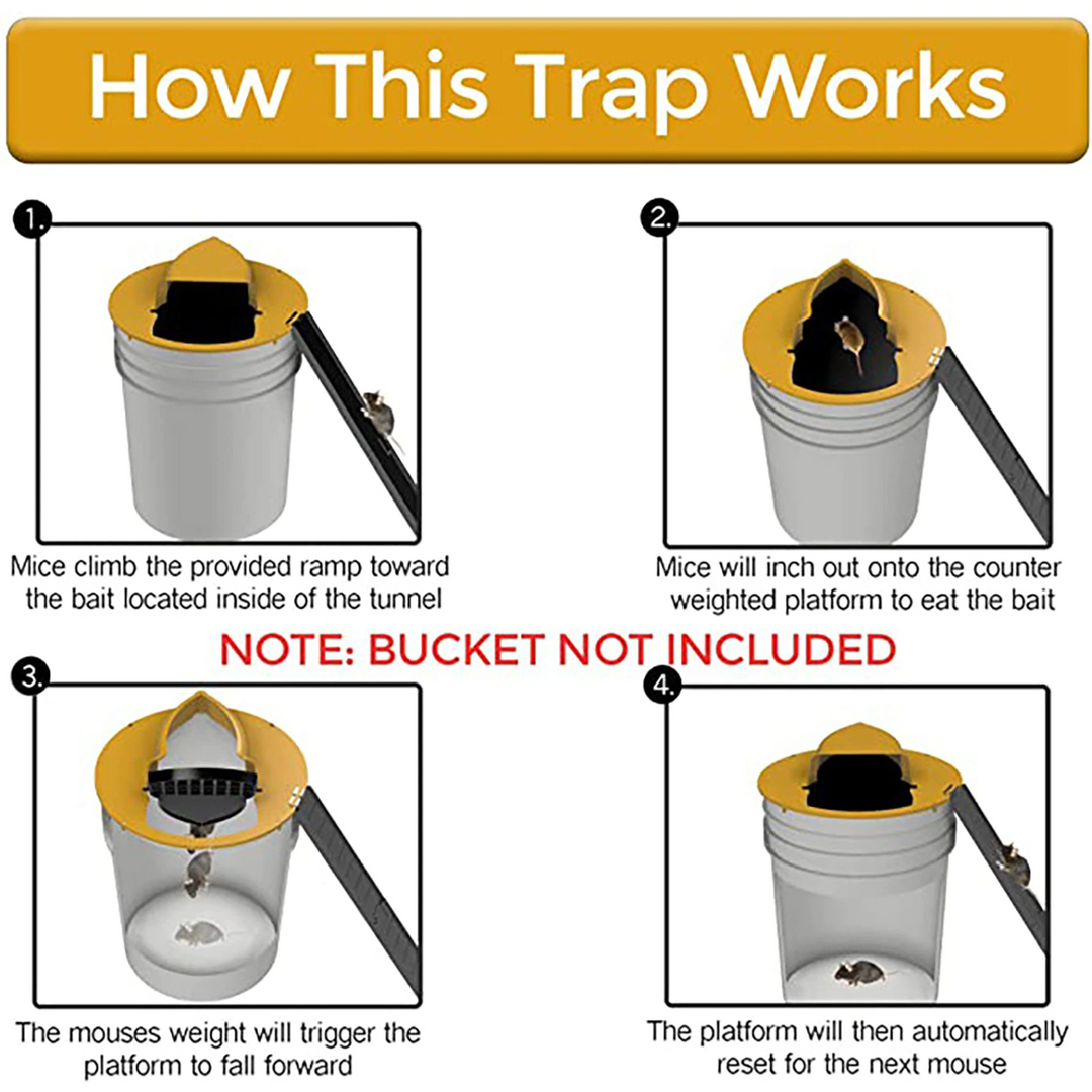 Flip N Slide Bucket Lid Mouse Trap